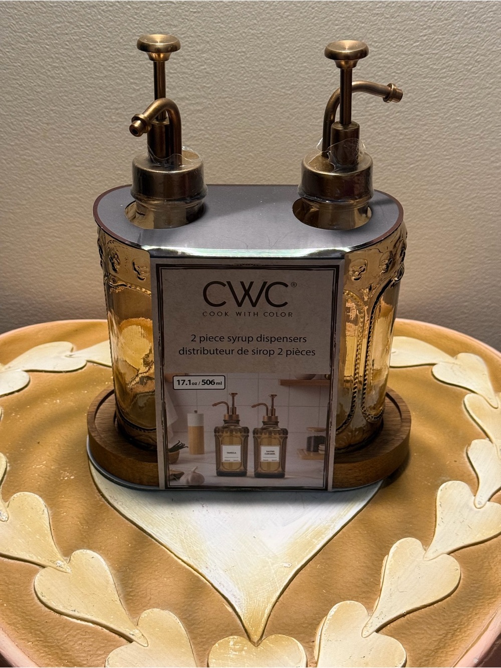 CWC Home Halloween Glass 2 Piece Syrup Dispensers with Skulls